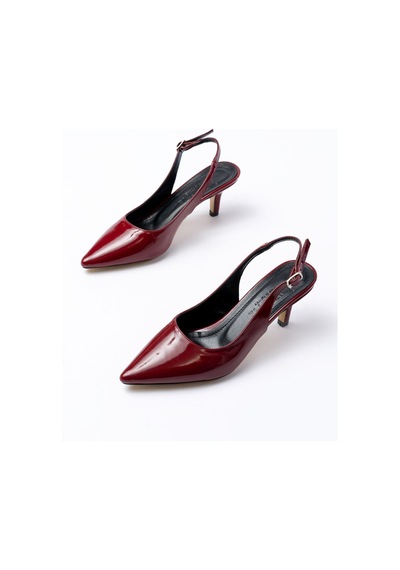 St-1152 Bordo Rugan Günlük 7 Cm Topuklu Kadın Ayakkabı