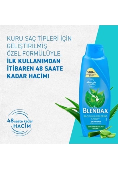 Aloe Vera Özlü Nemlendirici Şampuan 500ml Kuru Saçlar İçin