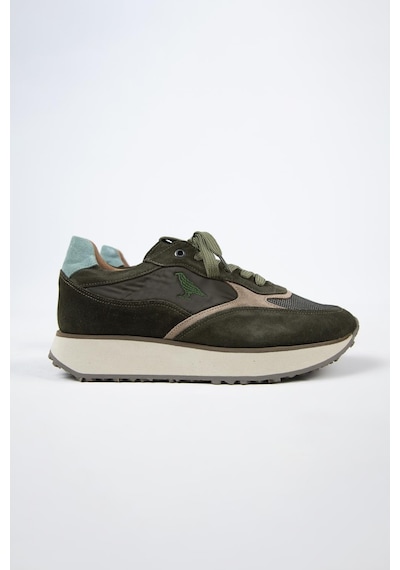 Krahe Calista Erkek Hakiki Deri Bağcıklı Haki-bej Sneakers 001