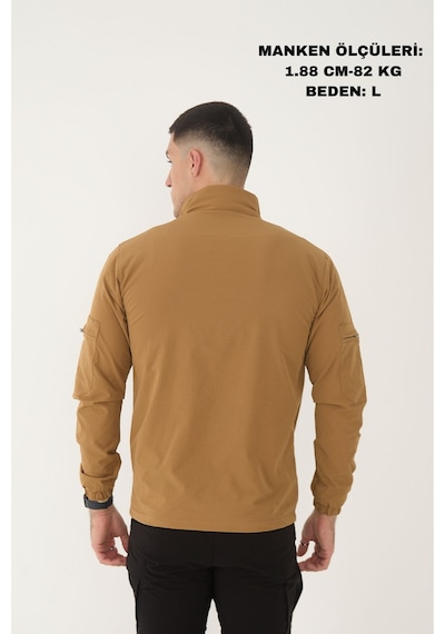 Camp Scoutland Camp490 Outdoor Tactical Çok Cepli Su İticili Erkek Mevsimlik Taktik Likralı Mont Hardal Hardal
