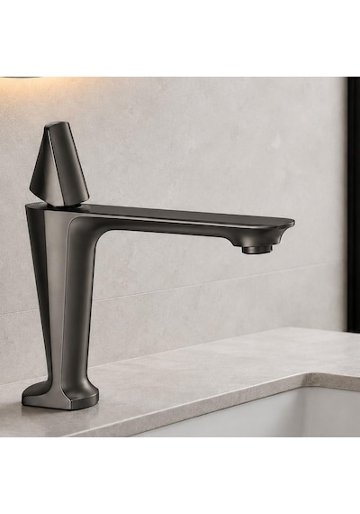Vıta Kısa Lavabo Bataryası Mat Füme