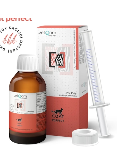 7days Vetq0m Coat Perfect Kedi 60 Ml Tüy Dökülmesini Önleyen Biotin Ve Çinko Destekli Deri Bakım Şurubu