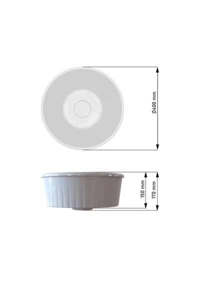 Livabo Roza 400 X 150 Mm Desenli Tezgah Üstü Akrilik Banyo Lavabosu Beyaz