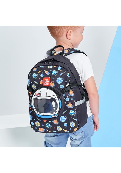 Supercute Two İn One Sırt Çantası - Astronaut - Siyah