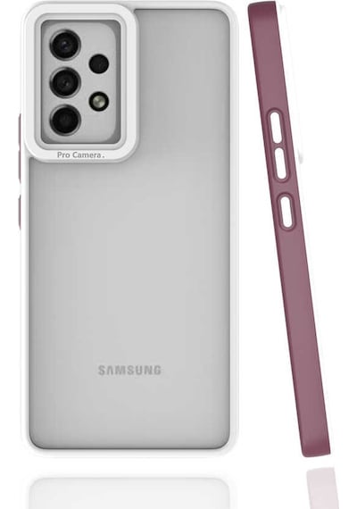 Zore Galaxy Uyumlu A53 5g Kılıf Msra Mima Kapak - Mürdüm Mürdüm