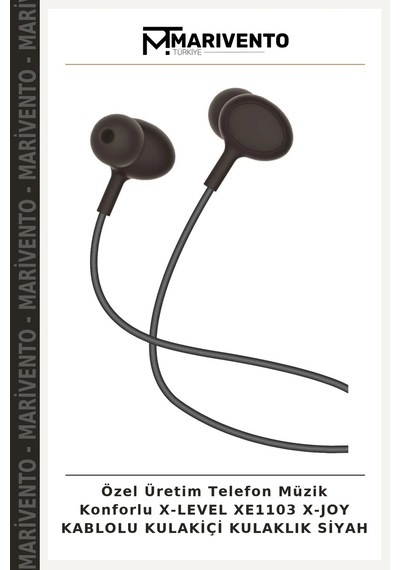 Özel Üretim Telefon Müzik Konforlu X-level Xe1103 X-joy Kablolu Kulakiçi Kulaklık Siyah