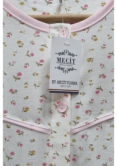 Mecit Pijama Mecit 6361 Pembe Pamuk Büyük Beden Kadın Pijama Takımı