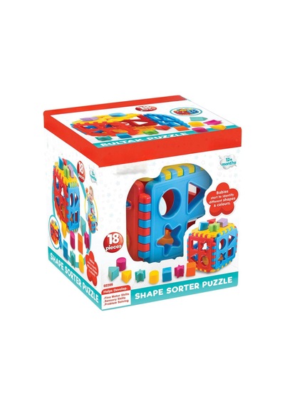 Eğitici Bultak Küp Puzzle 18 Parça Şekil Yerleştirme Bebek Oyuncağı 12+ Ay