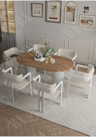 Avvio Anfora Ptt Lake Mdf Ayak 6'lı Tokyo Metal Demonte Sandalye 80x160 Masa Sandalye Takımı Akça