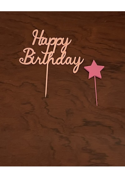 Happy Birhday Yazısı Ve Yıldız Figürü 3+