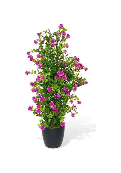 Yapay Çiçek Siyah Saksıda Lila Mineli Şimşir Ağacı 55cm