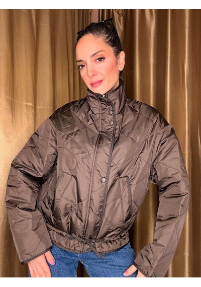 Ali Butik Kahve Kapitone Altı Bağlamalı Mont Kahverengi
