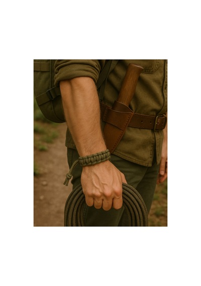 Taktik 2'li Paracord Survival Bileklik Haki