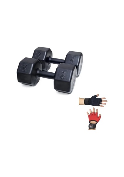 2 Adet 8 Kg Dumbell + Body Eldiveni