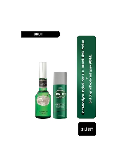 Brut Madalyon Original Plexi Erkek Parfüm EDT 100 ML + Sprey Deodorant 200 ML