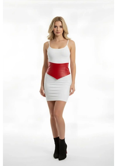 İkikareshop Kırmızı Kadın Kemer Geniş Korse Bel Aksesuarı - Brf1112 Çok Renkli