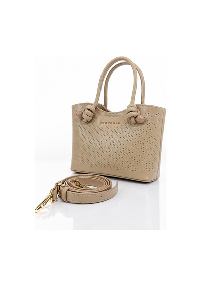Just Polo Elite İthal Kadın Vizon Mini El Ve Omuz Çantası Gold Detaylı Ebatlar Eni 21 Cm Boyu 14 Cm Kum