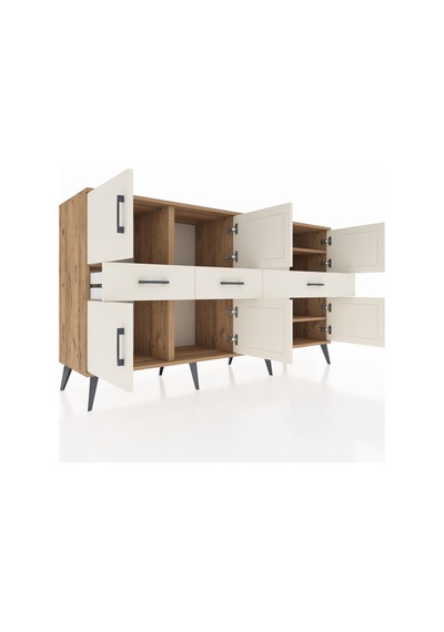 Hyperion Konsol 5 Raflı 3 Çekmeceli 8 Kapaklı 176x44x99 Çam-aytaş Çam-aytaşı Hyperion Konsol 5 Raflı 3 Çekmeceli 8 Kapaklı 176x44x99 Çam-aytaş Çam-aytaşı
