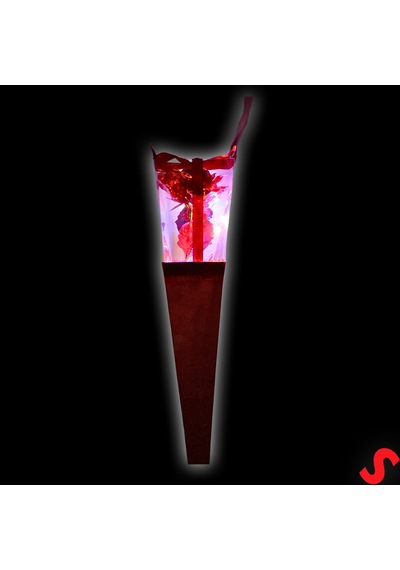 Kutulu Ve Led Işıklı Sonsuzluk Gülü, 35cm - Kırmızı
