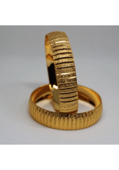 Simli C İzgi Desenli Klasik I Mitasyon Altın Bilezik Gold