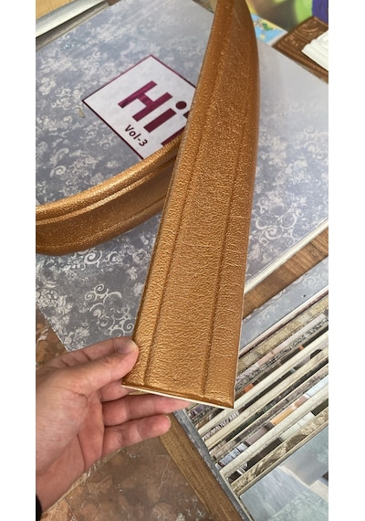 Kahverengi Düz Dokulu 8cm-110cm Kendinden Yapışkanlı Çıta Çerçeve Süpürgelik