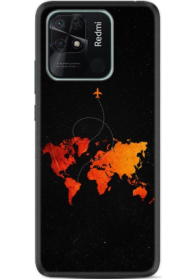 Xiaomi Redmi 10C Kılıf Silikon Desen Özel Seri İz Bırakan Uçak 1778