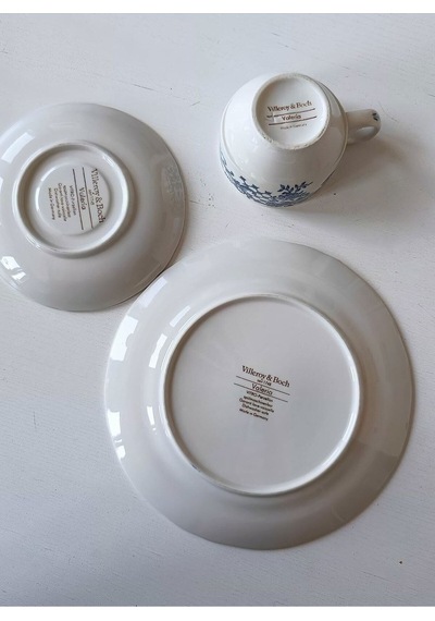 Valeria Üçlü/trio Çay Fincanı Vitro Porzellan Antıque Tea Cup & Saucers Maviv