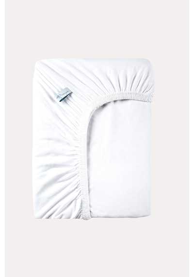 Mint - Beyaz Renk %100 Pamuk Penye Bebek Çarşafı 60x120cm - Lastikli Bebek Çarşafı 2'li Mint - Beyaz - 860728279