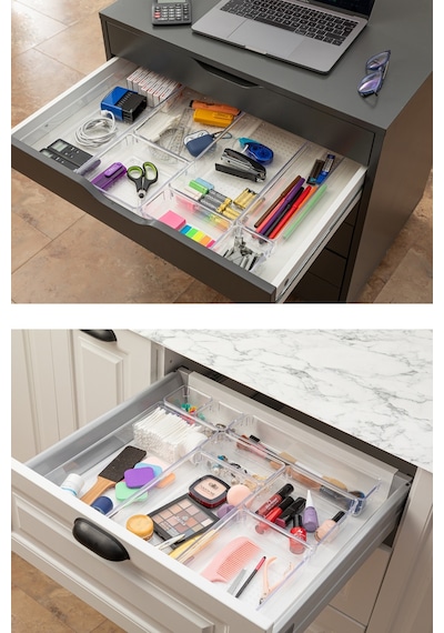 Vienev 8li Şeffaf Çekmece Içi Organizer 1x B.dkdrtgn,b.kare,d.dkdrtgn,o.dkdrtgn 2x K.dkdrtgn,k.kare