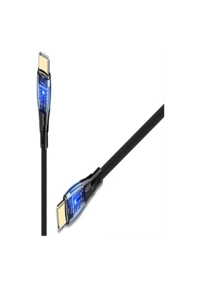 Cb53 45w Usb-c Type-c Kablo, Işıklı Şeffaf, Siyah