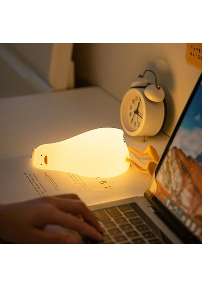 Ördek Tasarımlı Dokunmatik Led Gece Lambası Şarjlı Ve Yumuşak Işıklı Sarı