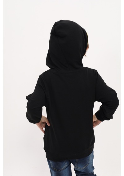 Toontoy Kids Toontoy Erkek Çocuk Relax Fit Kapüşonlu Cepli Baskılı Sweatshirt - 2 İplik Siyah Toontoy Kids Toontoy Erkek Çocuk Relax Fit Kapüşonlu Cepli Baskılı Sweatshirt - 2 İplik Siyah