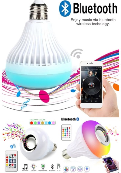 Kumandalı Bluetooth Hoparlörlü Akıllı Rgb Ledli Ampül Müzikli Ampül Ses Bombası