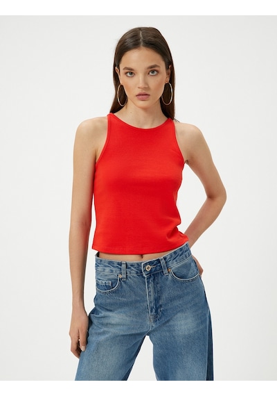 Koton Bisiklet Yaka Atlet Slim Fit Kırmızı 4sal30070ık Kırmızı