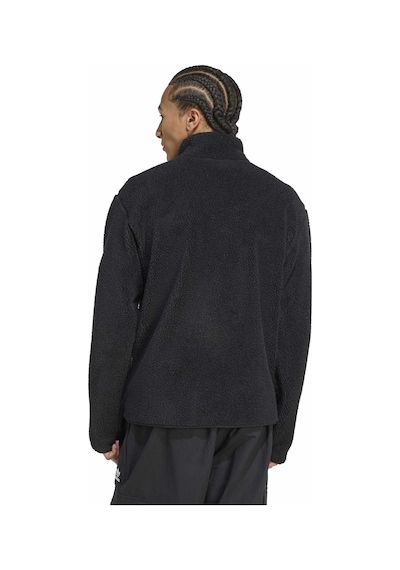Black Adidas Erkek Günlük Yaşam Polar Sweatshirt Essentials Jkt Jv7676 Siyah