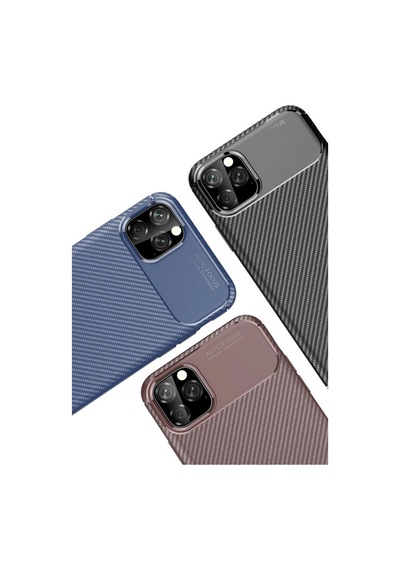Apple İphone 11 Pro Max Kılıf Auto Focus Karbon Kapak - Lacivert 0.2M-Çok Renkli