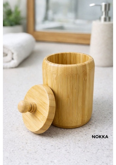 Bambu Kapaklı Kavanoz, Baharatlık Küçük Boy 11x8 Cm Diğer