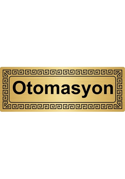 Otomasyon 7Cmx20Cm Metal Yönlendirme Levhası Altın Renk Metal