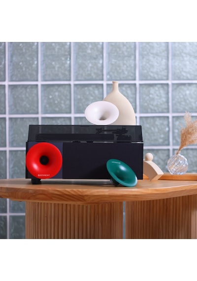 Fennessy İ5s Bluetooth Hoparlörlü 45w Hi-fi Işıklı Retro Pikap Plakçalar Turntable, Siyah