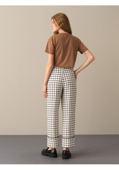 Xint Camel Regular Fit Bisiklet Yaka Pamuklu Modal Crop 602268
