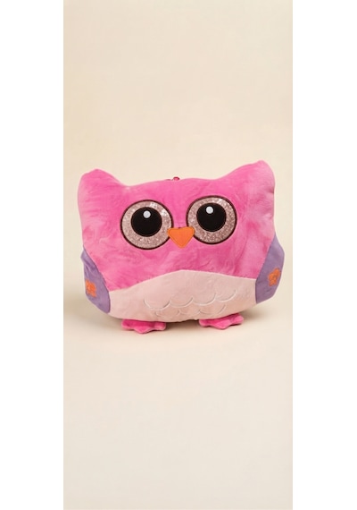 Peluş Baykuş Yastık 40 Cm Pembe