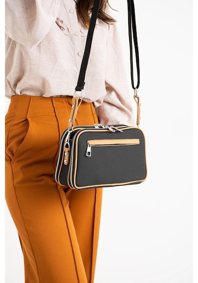 Just Polo Kadın Günlük Kullanıma Uygun Ayarlanabilir Askılı Şık Omuz Çantası Ebat : 26 X 16 Cm Siyah Camel 46362407