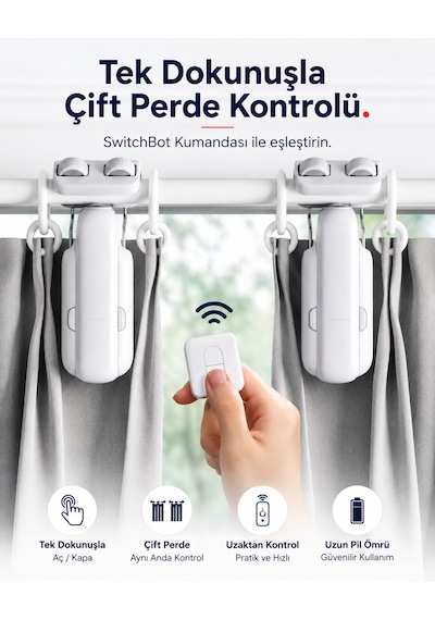 Kablosuz Perde Motoru Boru Tipi