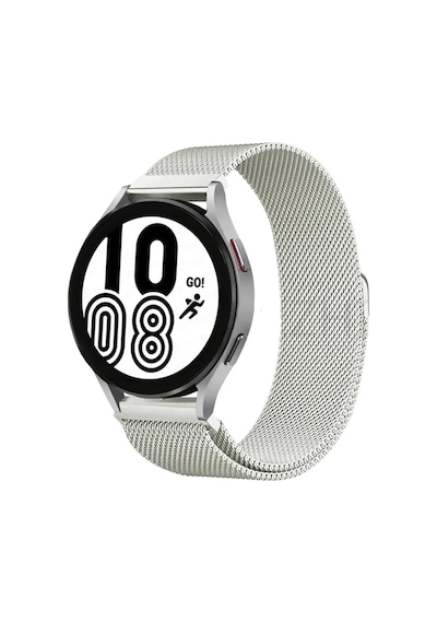 Mey İthalat Samsung Galaxy Uyumlu Watch 4 Metal Mıknatıslı Kordon - Gümüş