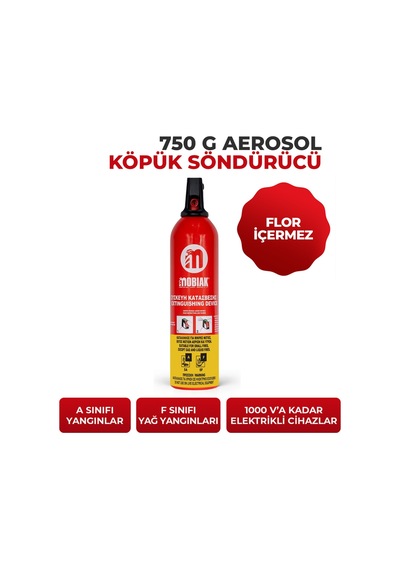 Aerosol Tip Söndürücü 750 Gr Köpüklü Yangın Tüpü Fluor Free A Sınıfı Ve F Sınıfı, Taşınabilir Günlük Güvenlik