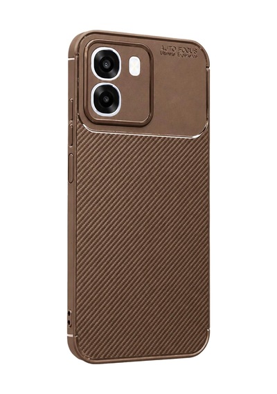 Oppo Oppo A6t 5g Auto Focus Karbon Kapak - Kahverengi Diğer