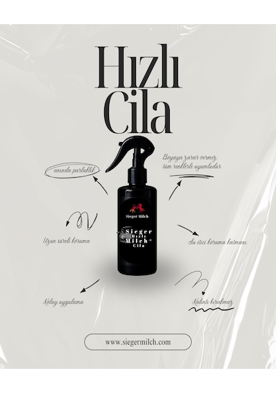 Sieger Milch Hızlı Cila 500 ML + Çift Taraflı Mikrofiber Bez ( 50 x 70 )
