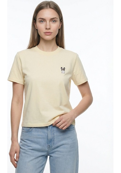Boxy Fit Kadın Tshirt K.kol Light Yellow