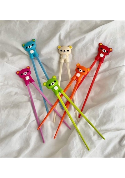Renkli Chopstick Ve Chopstick Öğrenme Aparatı Kırmızı Çok Renkli