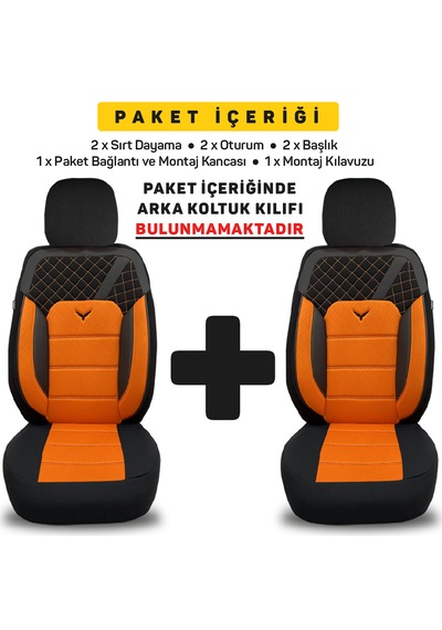Pandami Oto Koltuk Kılıfı, 1+1 Set, Gofraj / Turuncu